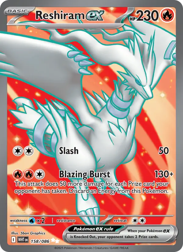Reshiram ex 158 White Flare Pokesingles