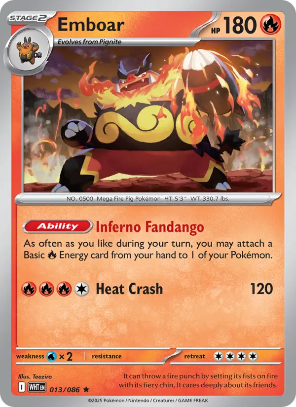 Emboar 13 White Flare Pokesingles