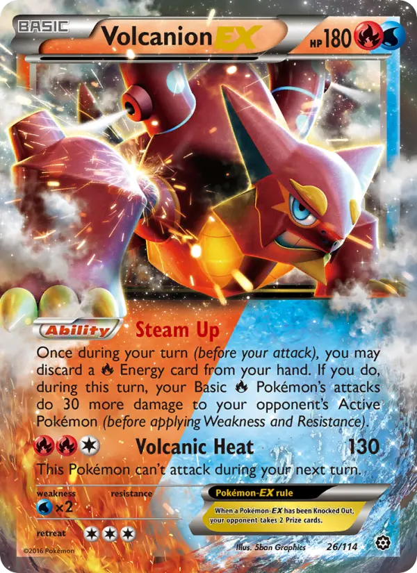 Volcanion EX 26 Steam Siege Pokesingles