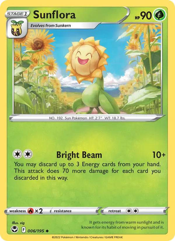 Sunflora 6 Silver Tempest Pokesingles
