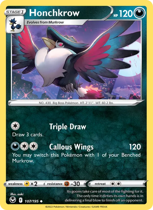 Honchkrow 107 Silver Tempest Pokesingles