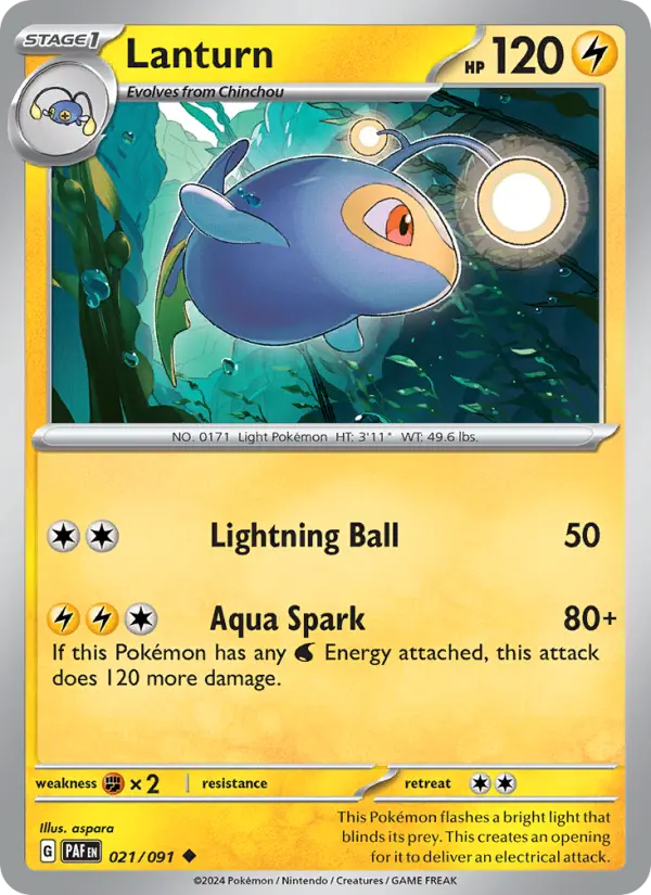 Lanturn 21 Paldean Fates Pokesingles