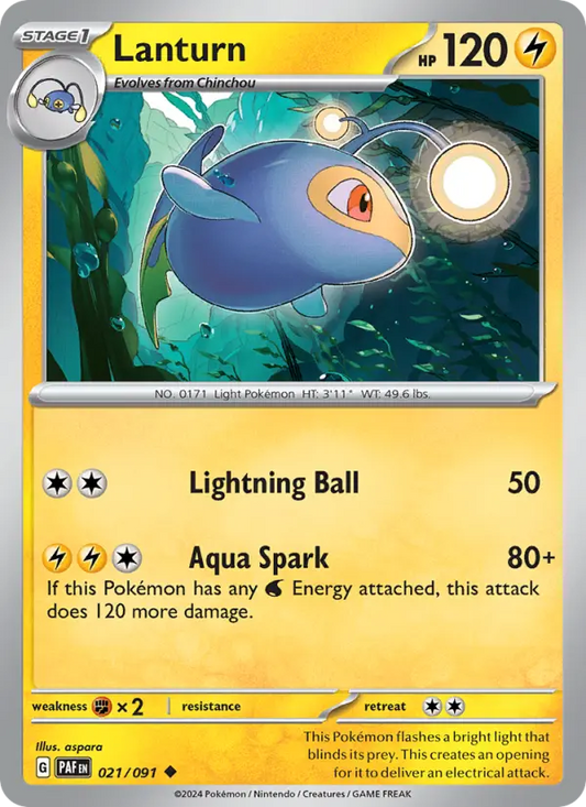 Lanturn 21 Paldean Fates Pokesingles