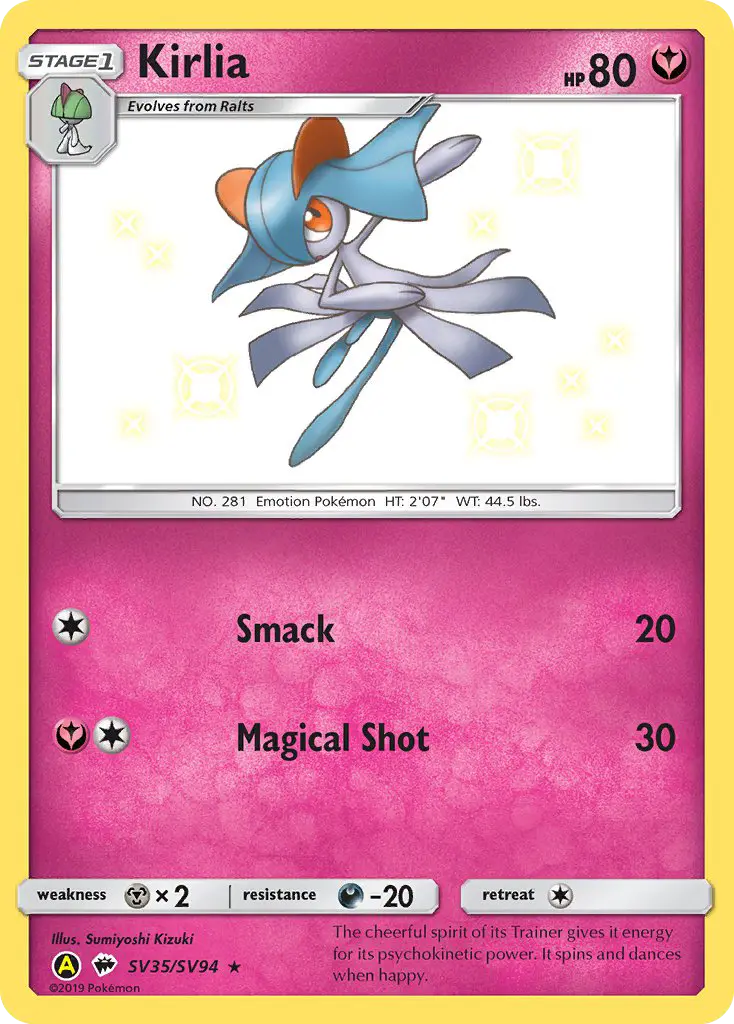 Kirlia SV35 Hidden Fates Shiny Vault Pokesingles