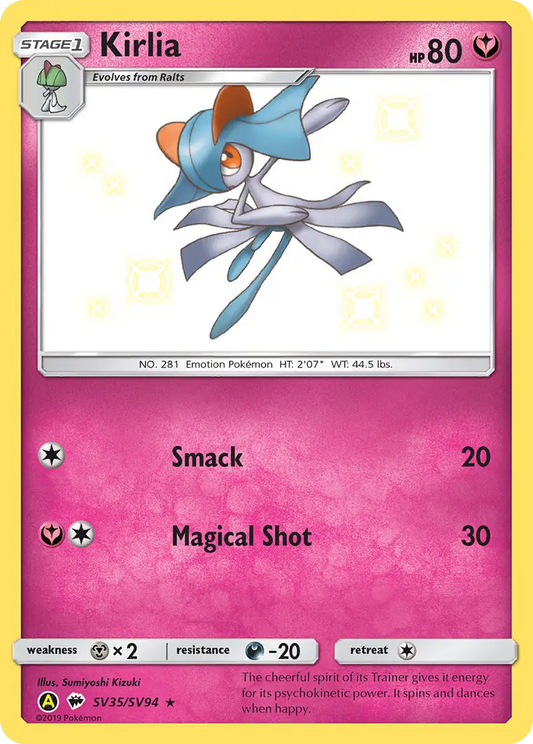 Kirlia SV35 Hidden Fates Shiny Vault Pokesingles