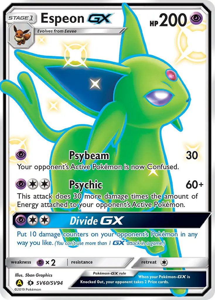 Espeon-GX SV60 Hidden Fates Shiny Vault Pokesingles