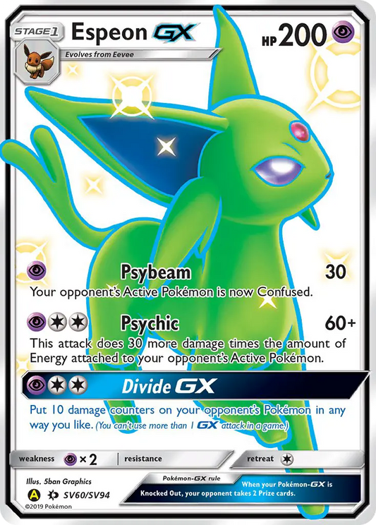 Espeon-GX SV60 Hidden Fates Shiny Vault Pokesingles