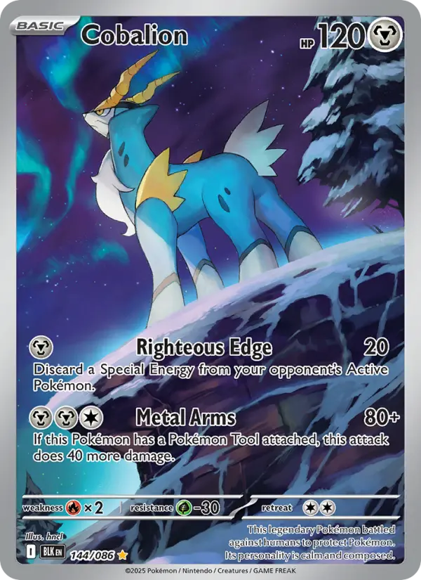 Cobalion 144 Black Bolt Pokesingles