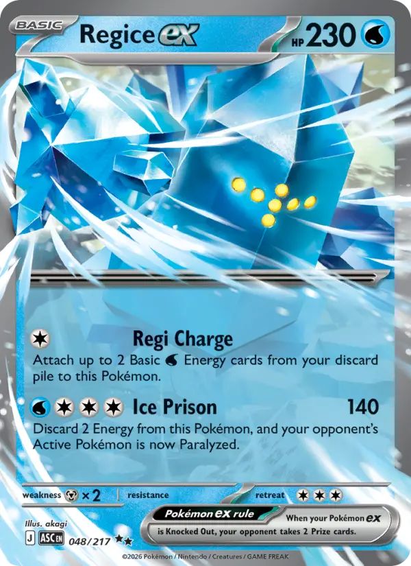 Regice ex 48 Ascended Heroes Pokesingles