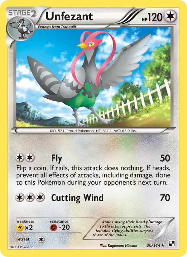 Unfezant 86 Black & White Pokesingles