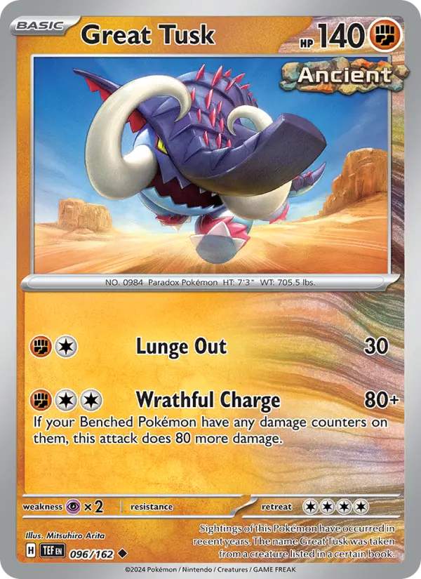 Great Tusk 96 Temporal Forces Pokesingles