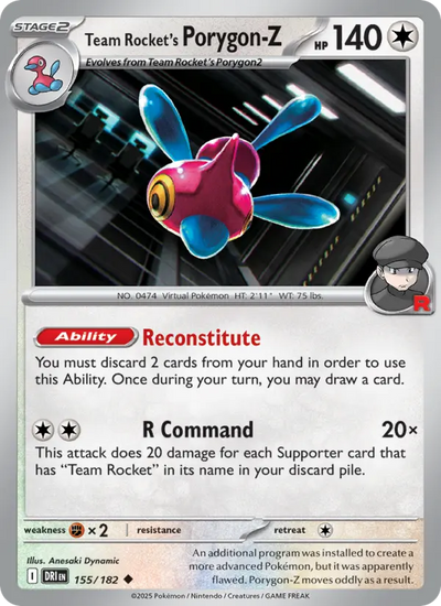 Team Rocket's Porygon-Z 155 Destined Rivals Pokesingles