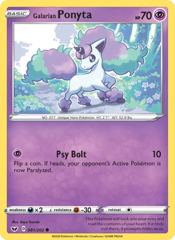 Galarian Ponyta 81 Sword & Shield Pokesingles