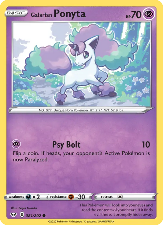 Galarian Ponyta 81 Sword & Shield Pokesingles
