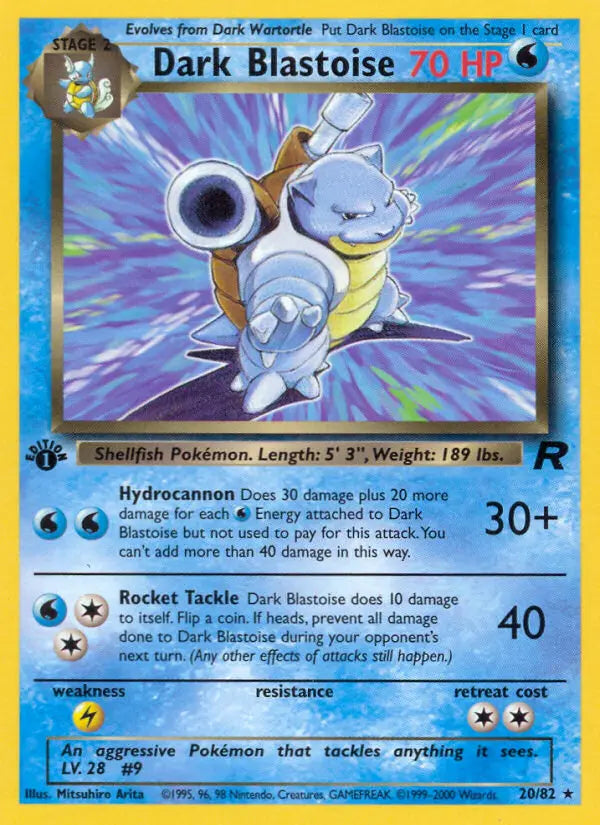 Dark Blastoise 20 Team Rocket Pokesingles