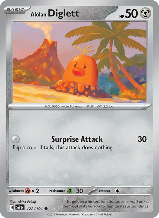 Alolan Diglett 122 Surging Sparks Pokesingles