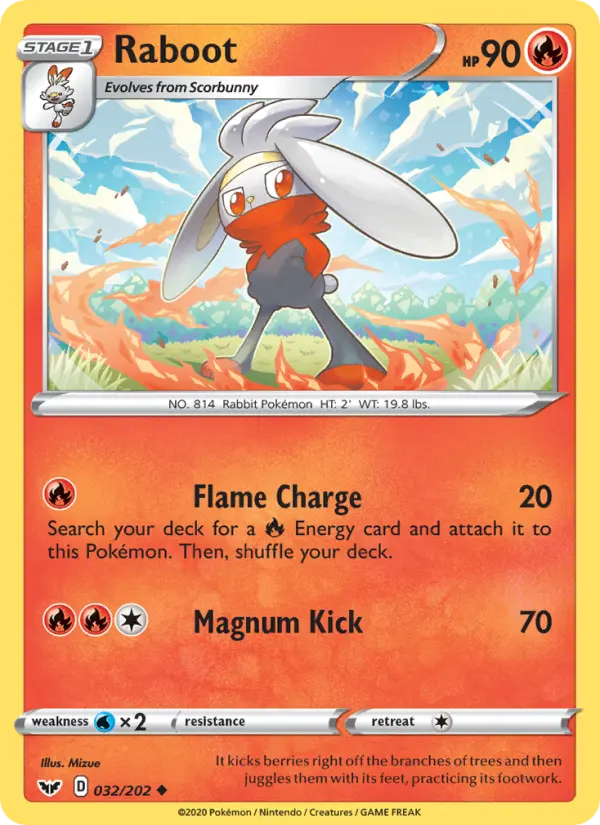 Raboot 32 Sword & Shield Pokesingles
