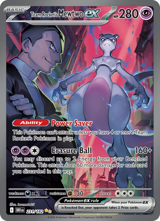 Team Rocket's Mewtwo ex 231 Destined Rivals Pokesingles