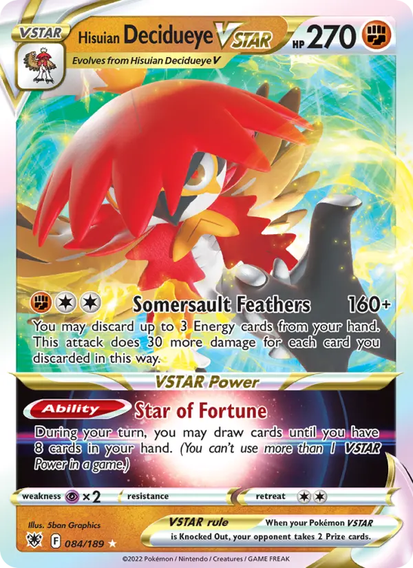 Hisuian Decidueye VSTAR 84 Astral Radiance Pokesingles