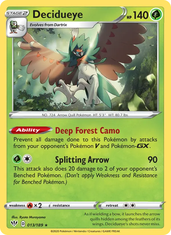 Decidueye 13 Darkness Ablaze Pokesingles