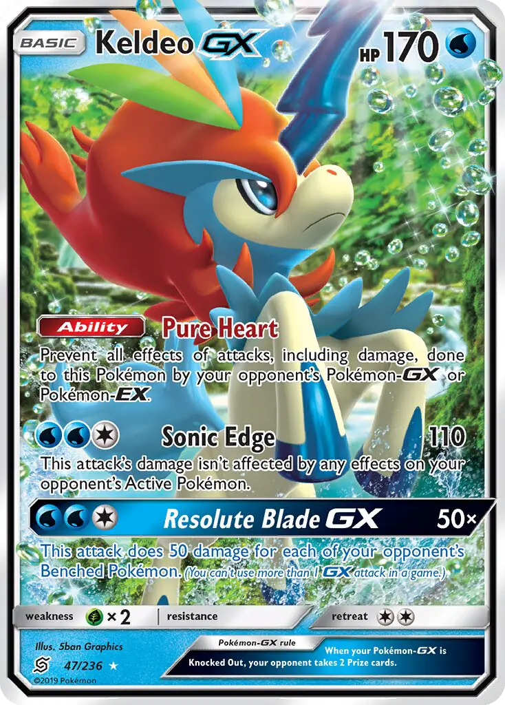 Keldeo GX 47 Unified Minds Pokesingles