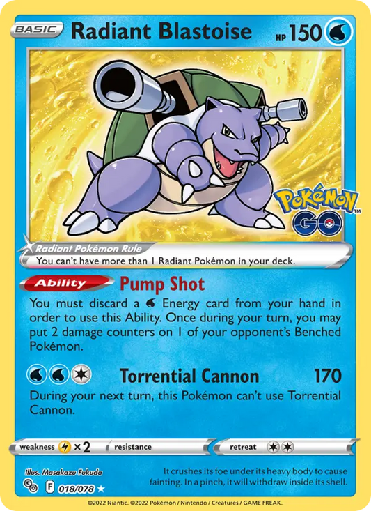Radiant Blastoise 18 Pokémon GO Pokesingles