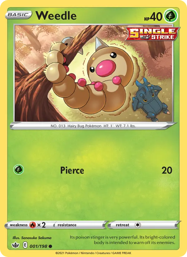 Weedle 1 Chilling Reign Pokesingles