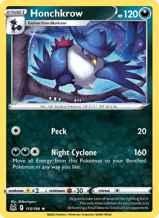 Honchkrow 115 Lost Origin Pokesingles
