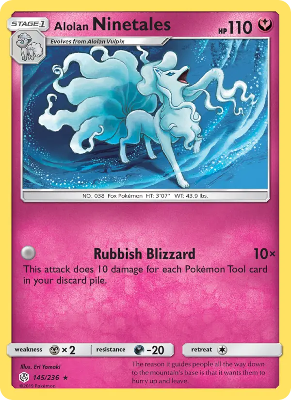 Alolan Ninetales 145 Cosmic Eclipse Pokesingles