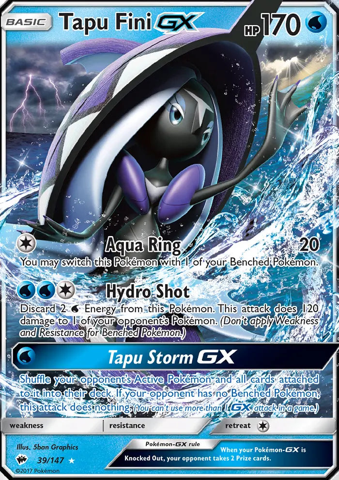 Tapu Fini GX 39 Burning Shadows Pokesingles