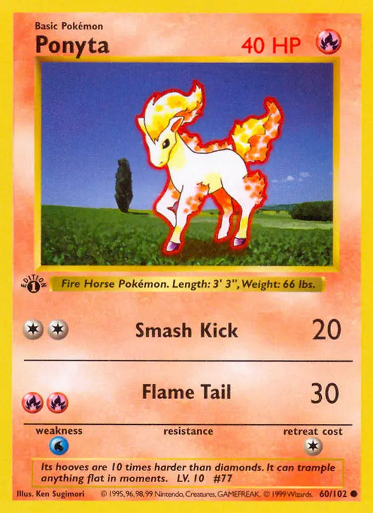 Ponyta 60 Base Set Pokesingles