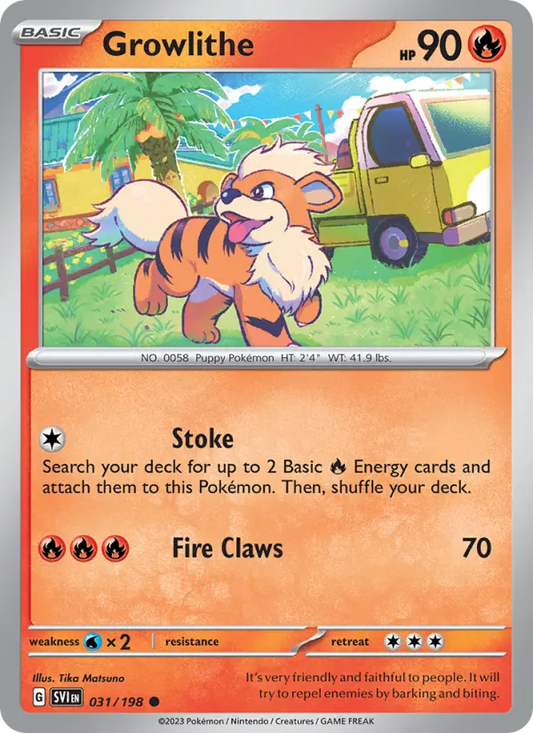 Growlithe 31 Scarlet & Violet Pokesingles
