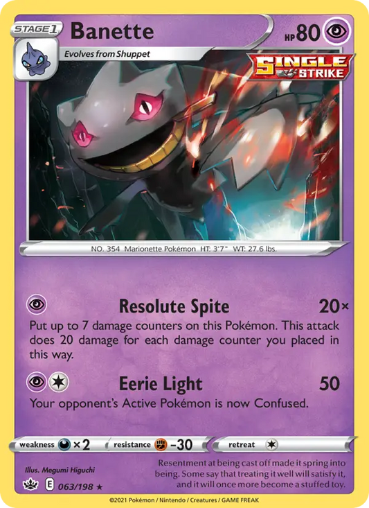 Banette 63 Chilling Reign Pokesingles