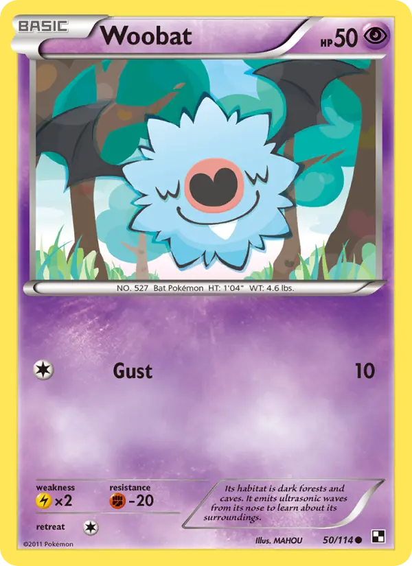 Woobat 50 Black & White Pokesingles