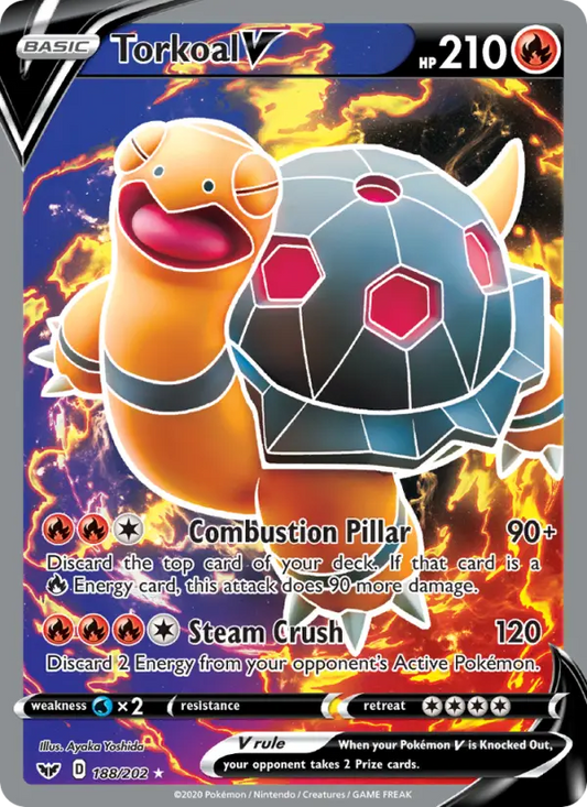 Torkoal V 188 Sword & Shield Pokesingles