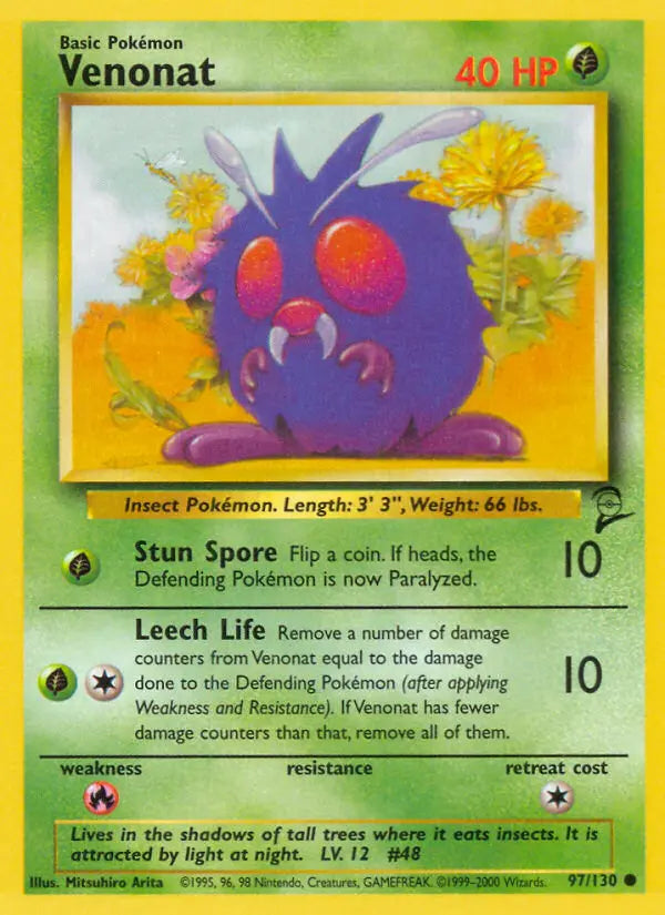 Venonat 97 Base Set 2 Pokesingles