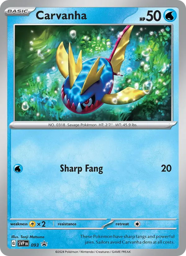 Carvanha 93 SVP Black Star Promos Pokesingles