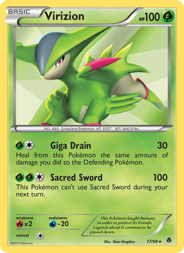 Virizion 17 Emerging Powers Pokesingles