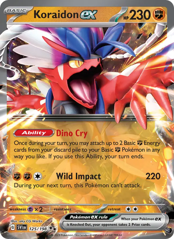 Koraidon ex 125 Scarlet & Violet Pokesingles