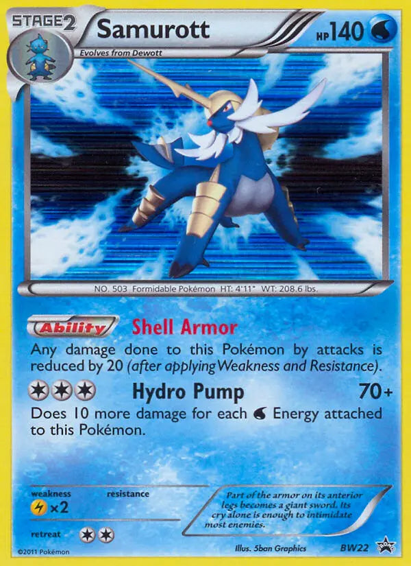 Samurott BW22 BW Black Star Promos Pokesingles