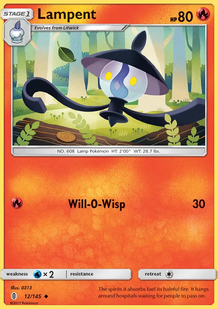 Lampent 12 Guardians Rising Pokesingles
