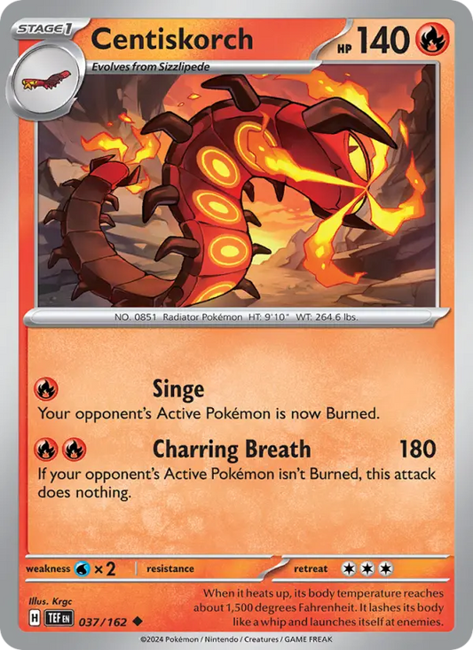 Centiskorch 37 Temporal Forces Pokesingles