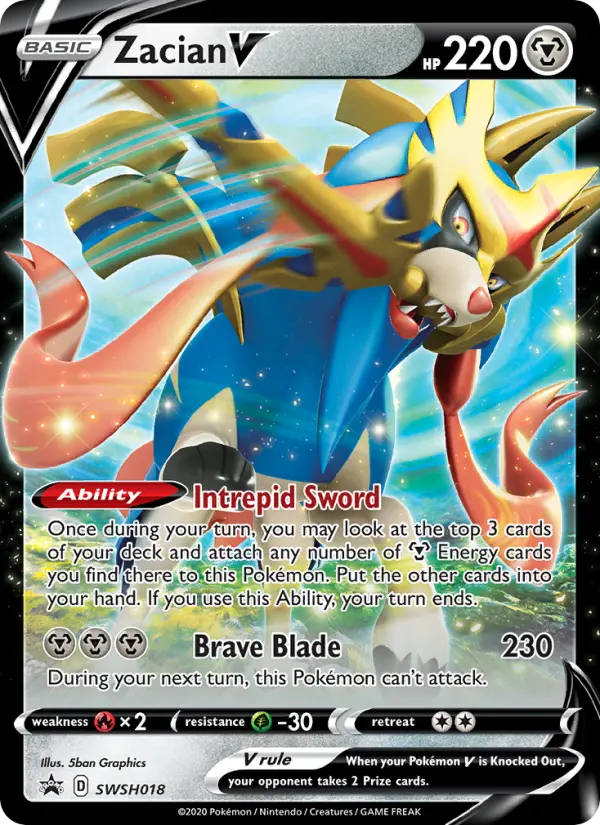 Zacian V SWSH018 SWSH Black Star Promos Pokesingles