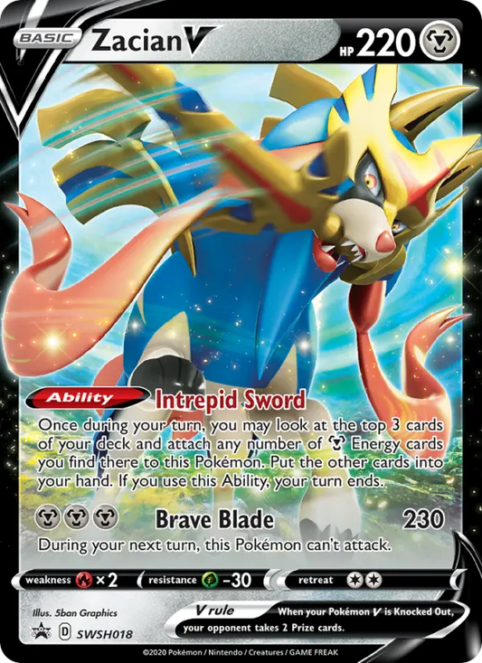 Zacian V SWSH018 SWSH Black Star Promos Pokesingles