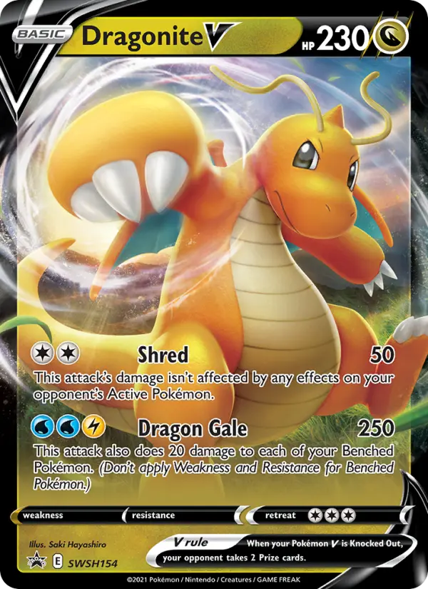 Dragonite V SWSH154 SWSH Black Star Promos Pokesingles