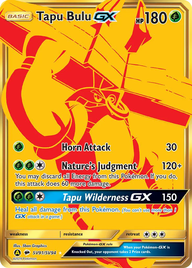 Tapu Bulu-GX SV91 Hidden Fates Shiny Vault Pokesingles