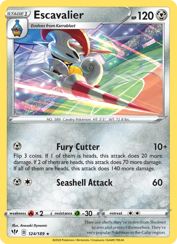 Escavalier 124 Darkness Ablaze Pokesingles