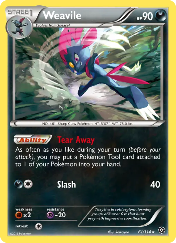 Weavile 61 Steam Siege Pokesingles