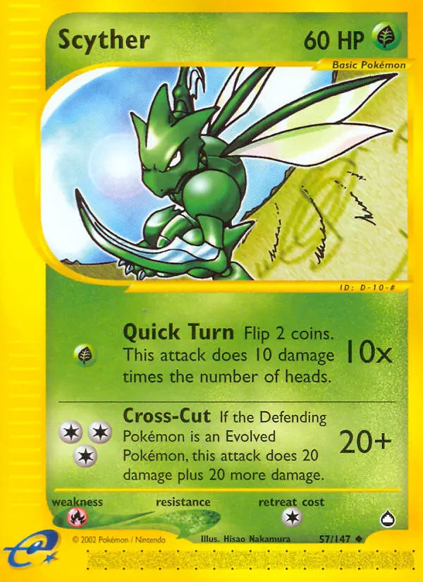 Scyther 57 Aquapolis Pokesingles