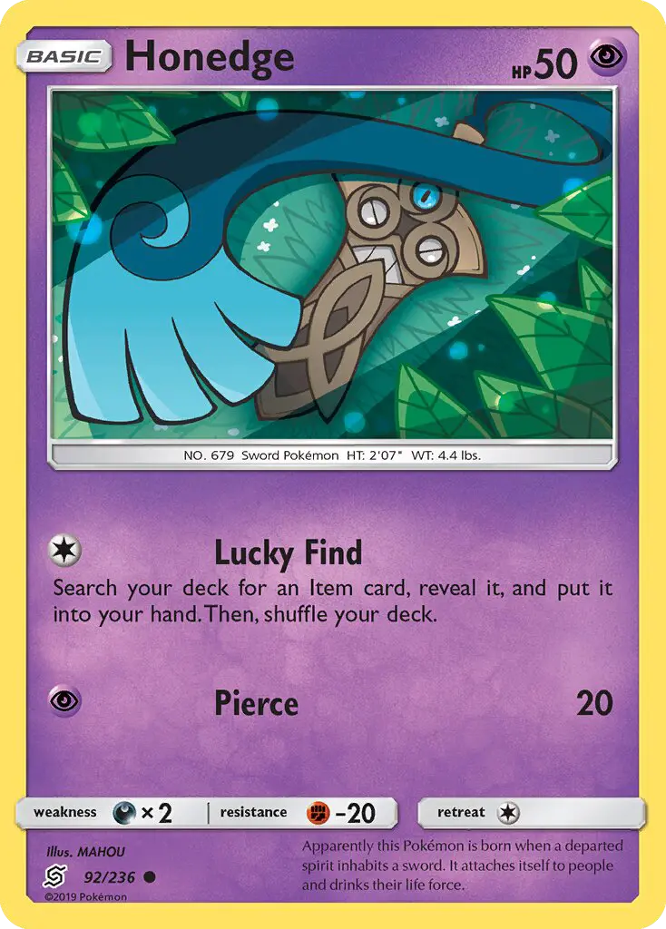 Honedge 92 Unified Minds Pokesingles